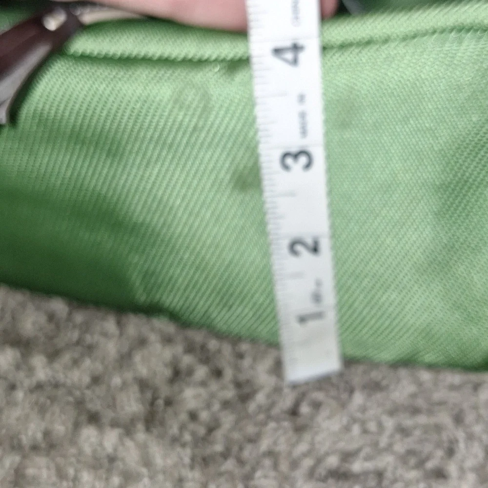 Vintage Tommy Hilfiger canvas handbag purse - green/brown leather - Picture 15 of 16